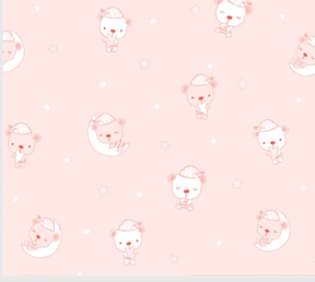 P B Beaux Bebe 4696 Pink Bear Star Flannel