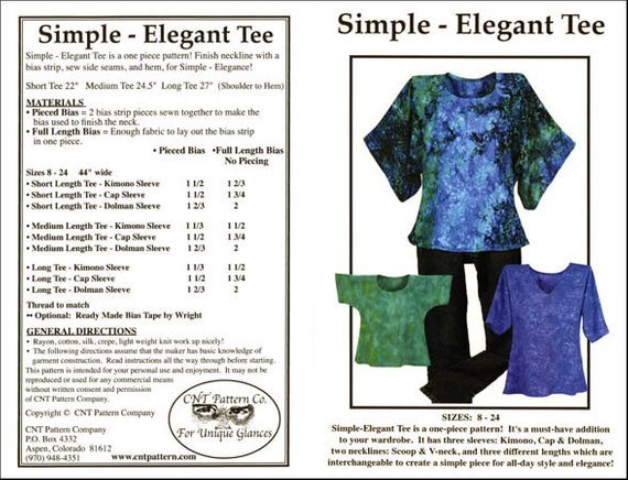 Simple Elegant Tee Pattern To Create One Piece Tee