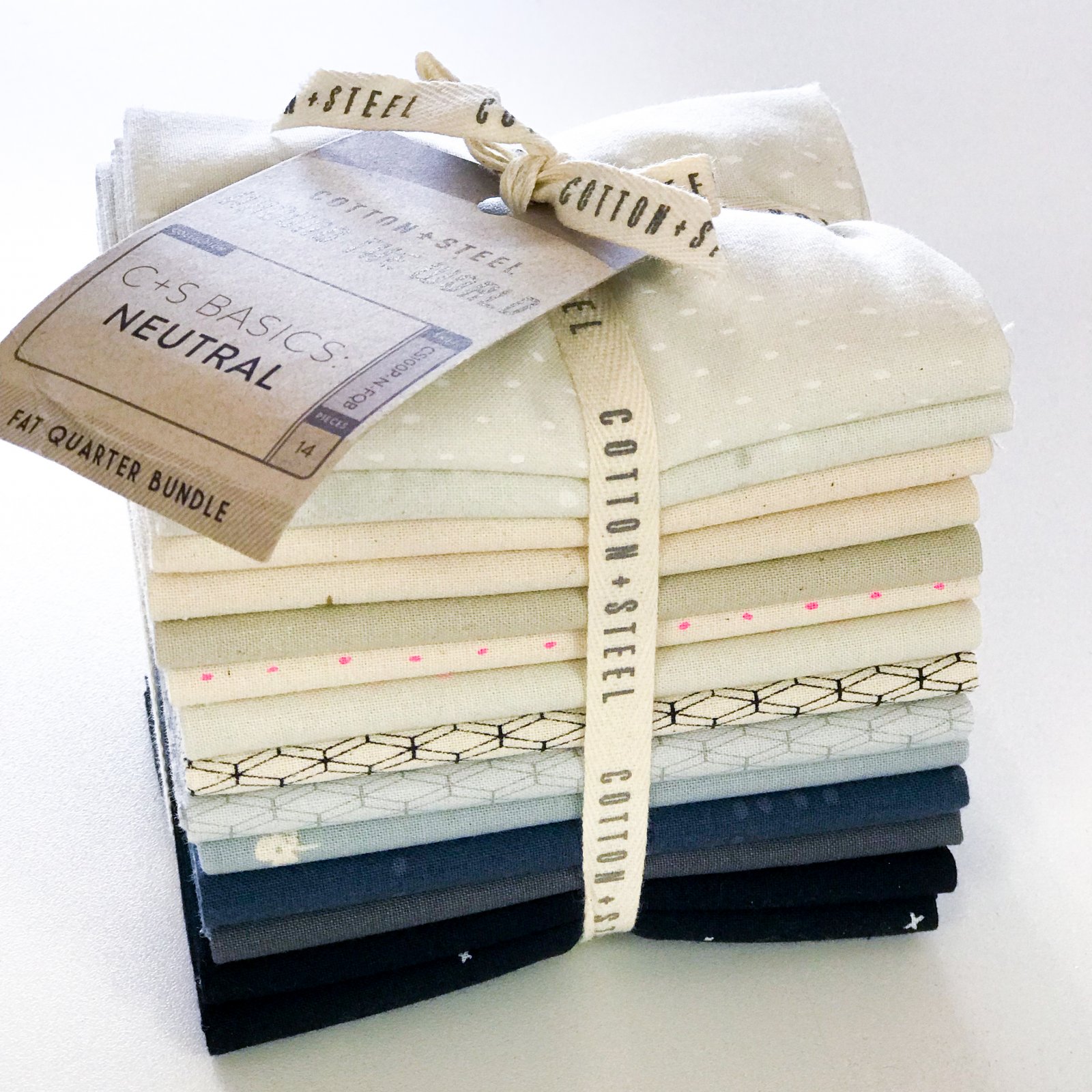 Neutral Fat Quarter Bundle Cotton + Steel Basics