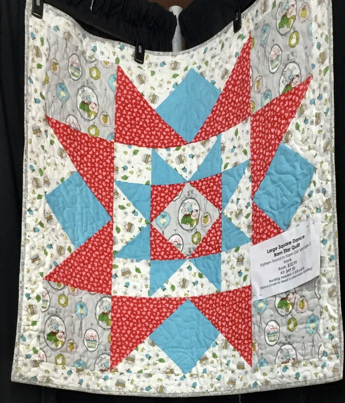 Large Square Dance Barn Star Quilt 37 X 37 Binding Included Pattern Sold Separate Farm Girl