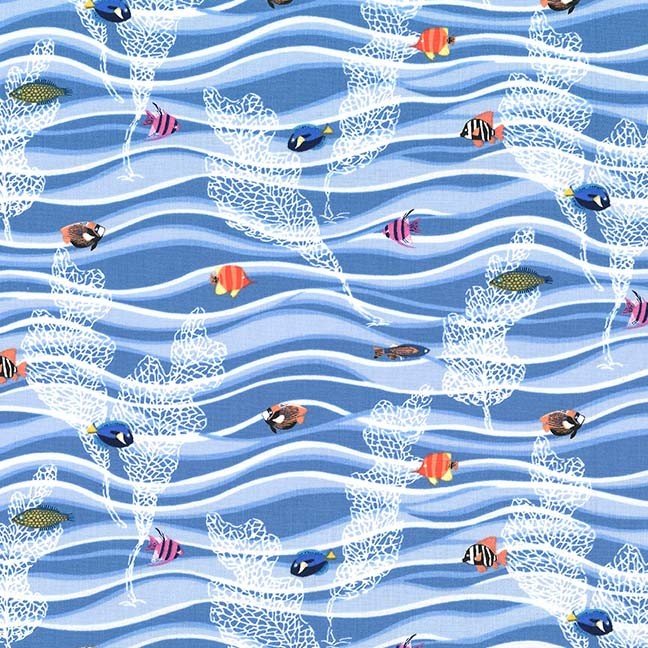 Michael Miller /" Fishtopia /" Coral Lace Apricot