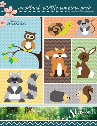 mmm pat 0090 woodland wildlife template pack from the sherwood