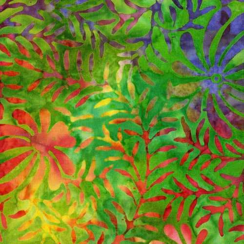 AMAZON BATIKS GREEN MULTI COLOR FLORAL
