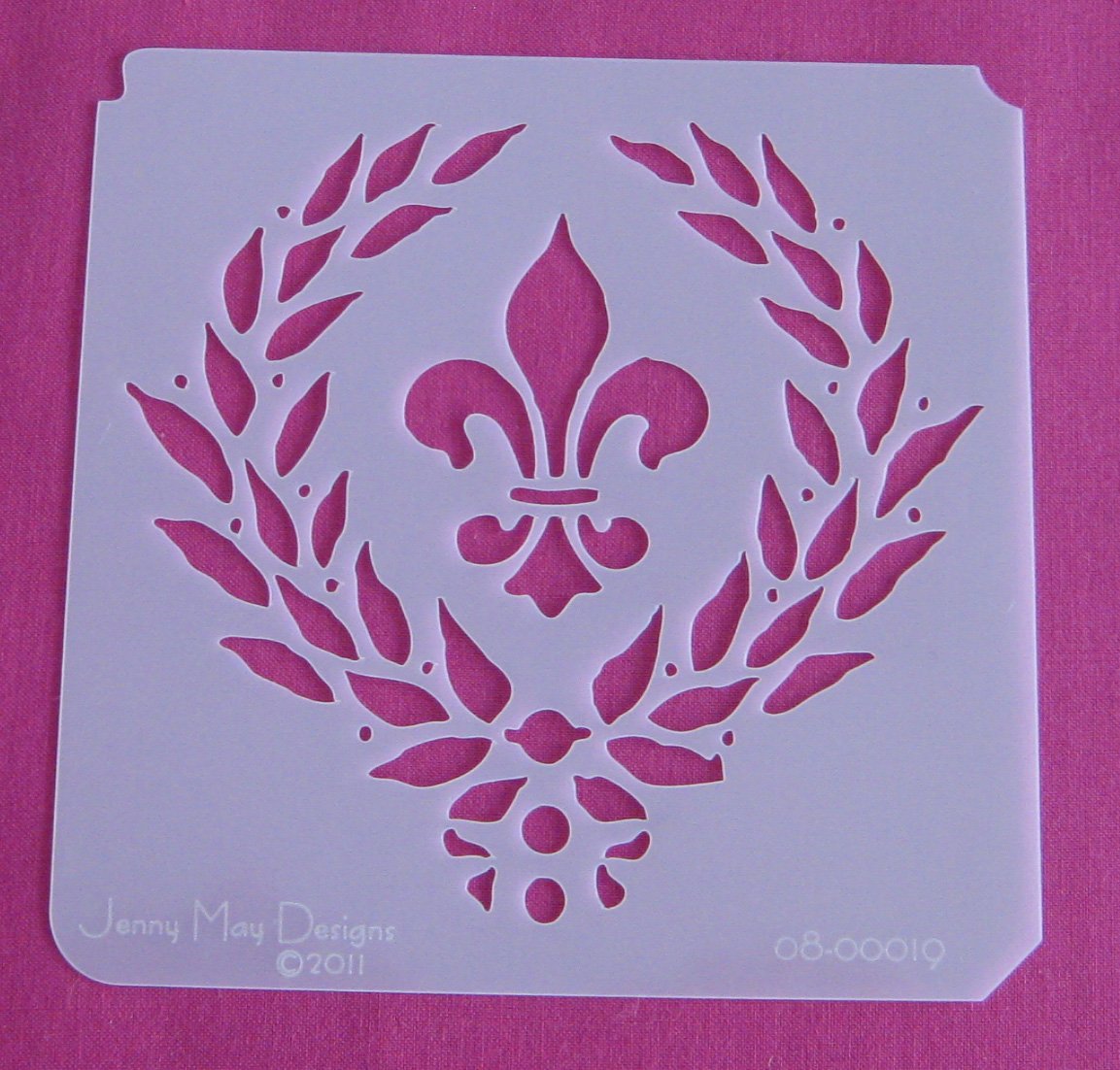 Fleur De Lis With Laurel Leaves Stencil