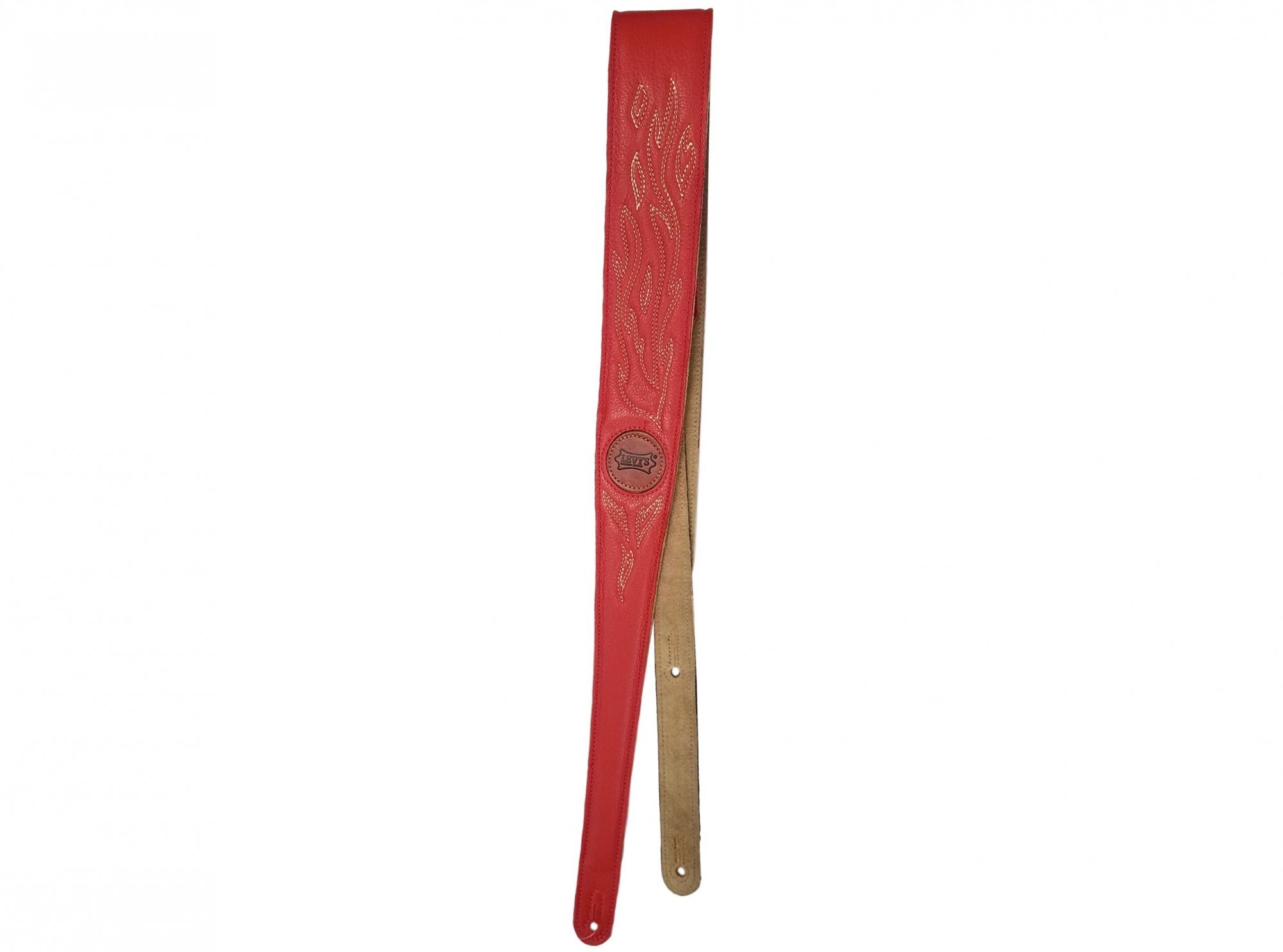 Levy's Leather Guitar Strap, Red Flames - 734990251493