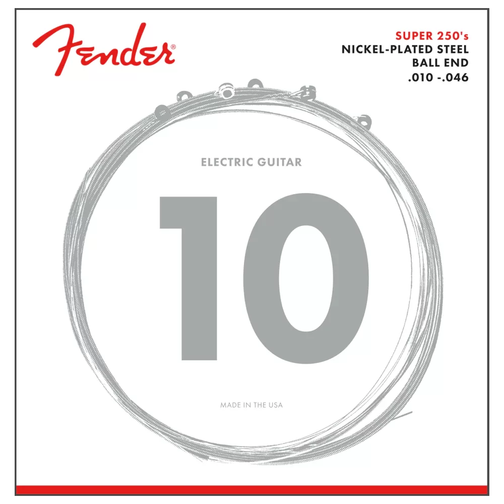 Fender Super 250's Nickel-Plated Steel Ball End Electric Guitar Strings Regular 250R