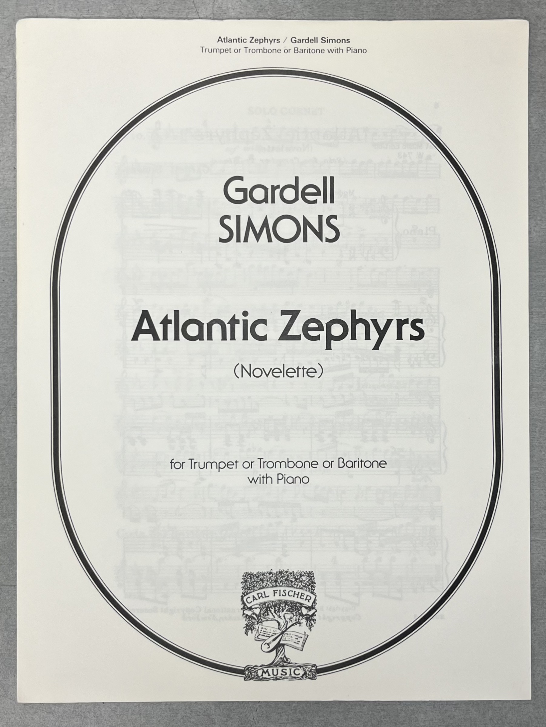 Gardell Simons Atlantic Zephyrs (Novelette) for Trumpet or Trombone or Baritone with Piano