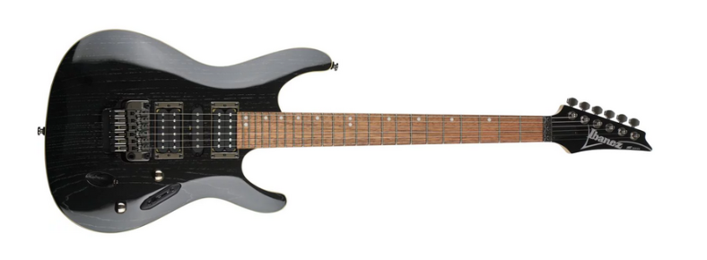 Ibanez S570AH Electric Guitar, Silver Wave Black