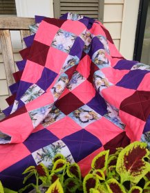 pink and purple quilt