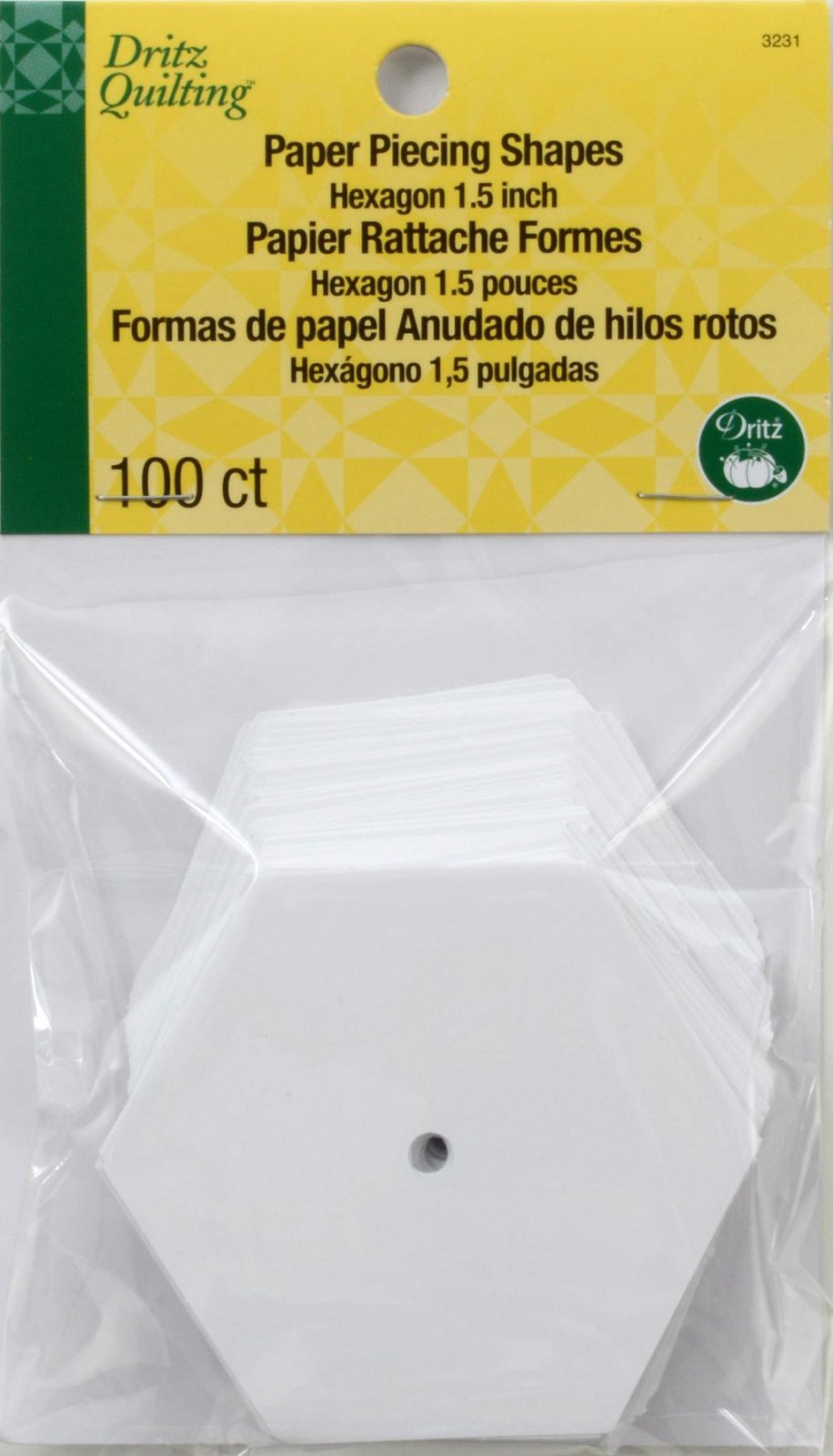 Paper Piecing Hexagon Pack 1.5 100ct 072879032314
