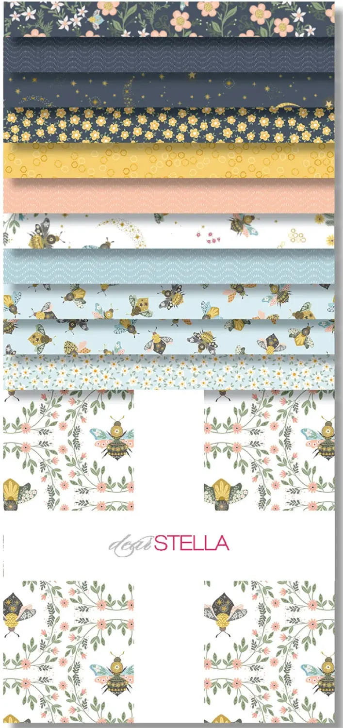 *STING LIKE A BEE PRECUTS//10 SQUARE PACKS (LAYER CAKE)//SIZE 10 x 10 - QTY 42//DEAR STELLA COLLECTION