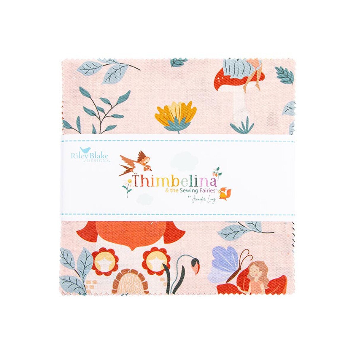*THIMBELINA & THE SEWING FAIRIES PRECUTS//5 STACKERS (CHARM PACKS)//SIZE 5 x 5 - QTY 42//JENNIFER LONG//RILEY BLAKE FABRICS