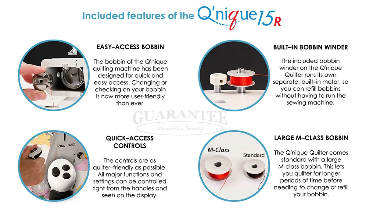 QNIQUE 15R Long Arm Quilting Machine with Stitch Regulator 636343173172