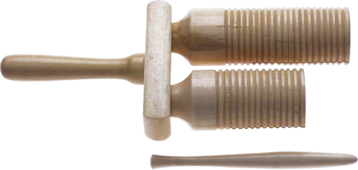 Stagg Two-Tone Wooden Agogo Bell with Mallet