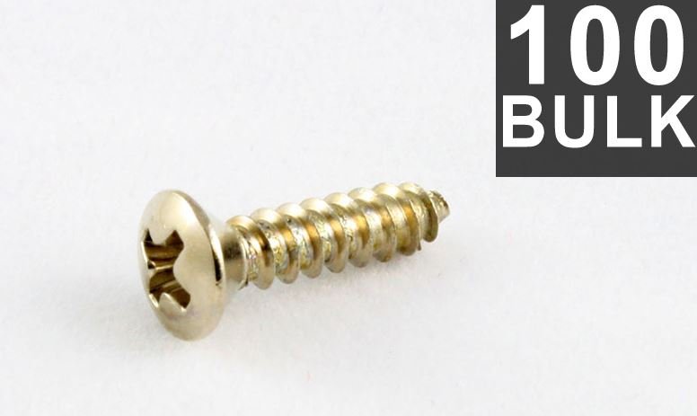 GS-0001-B01 Bulk Pack of 100 Nickel Pickguard Screws