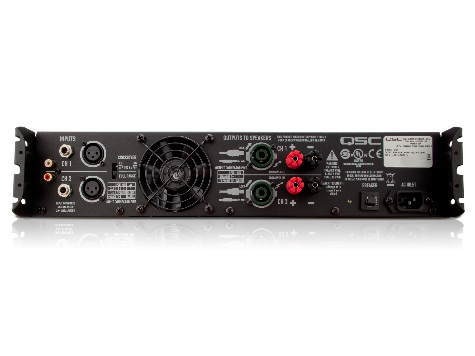 QSC GX5 500 Watt 8 Ohm Power Amplifier - 684284055361