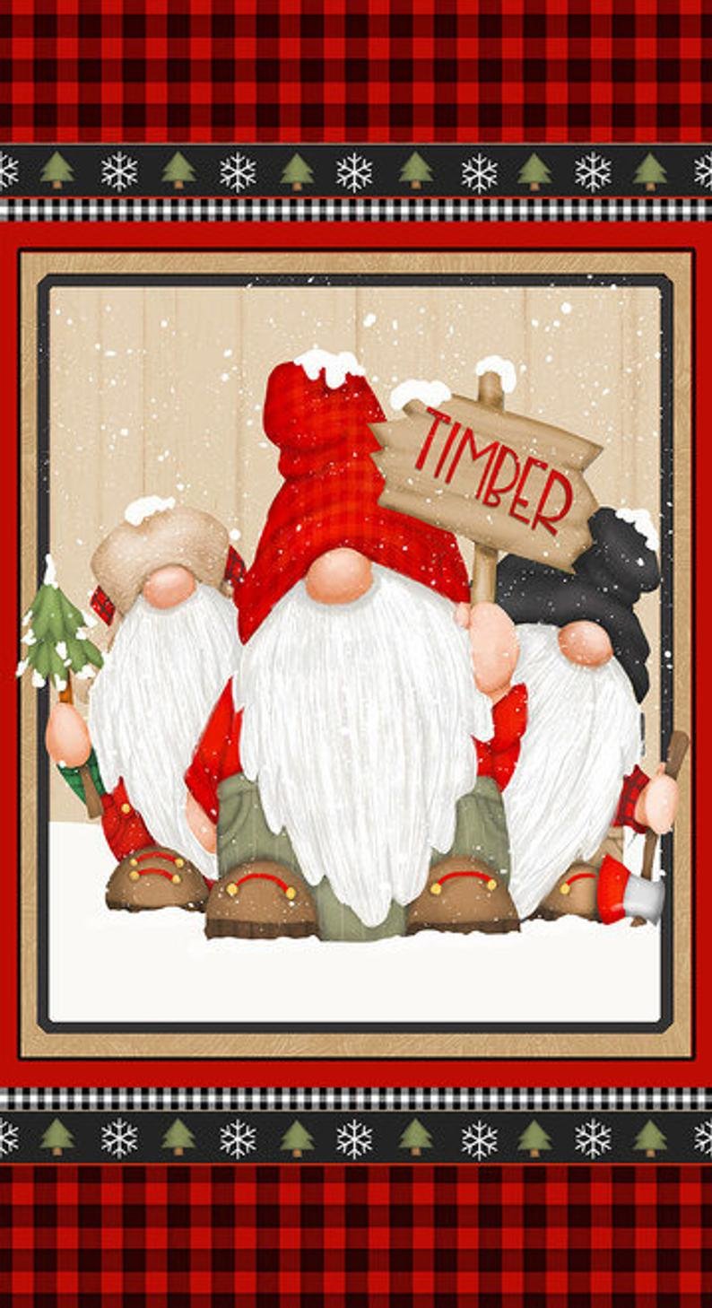 Flannel Timber Gnomies By Henry Glass Gnome 24 Panel Multi Flannel