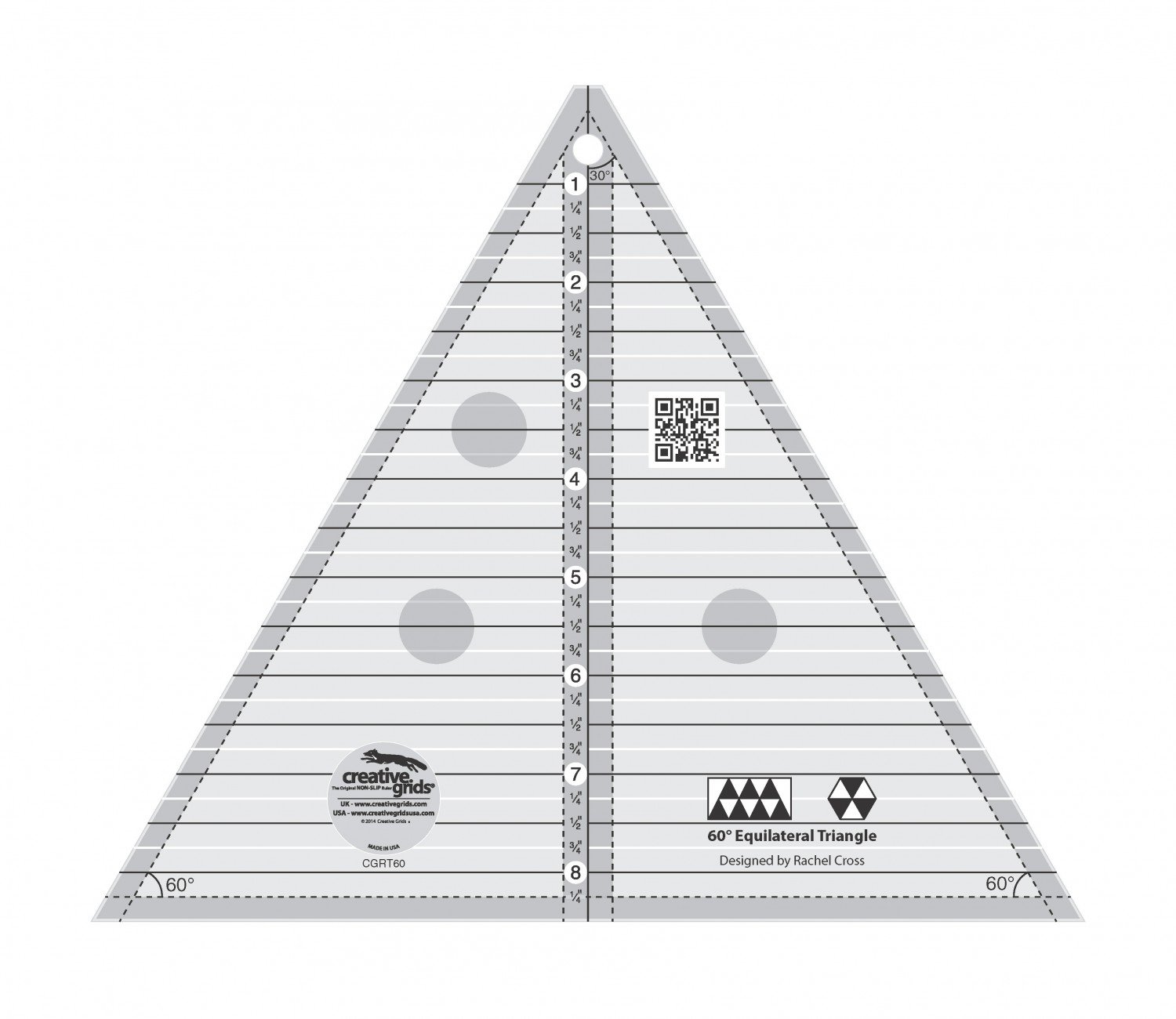 Creative Grids 15 degrés Triangle à coudre et Quilting Ruler