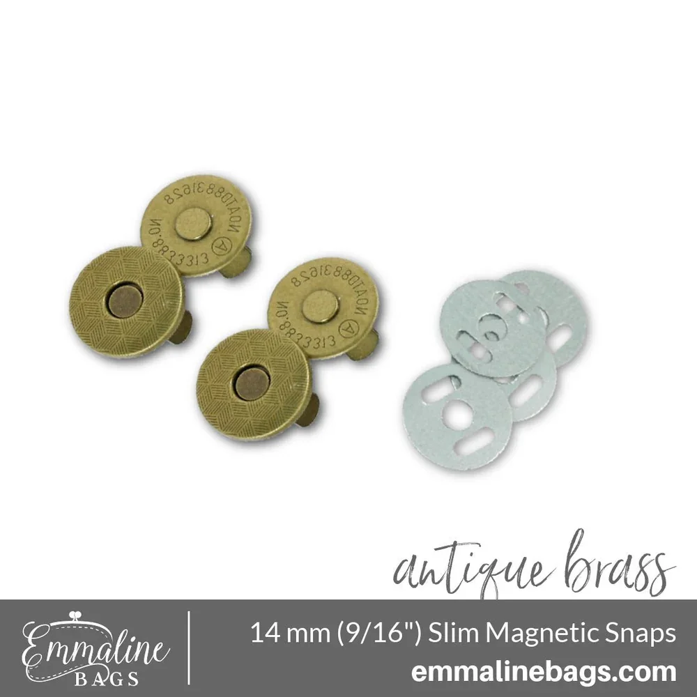 MAGNETIC SNAP CLOSURES: 9/16 SLIM ANTIQUE BRASS