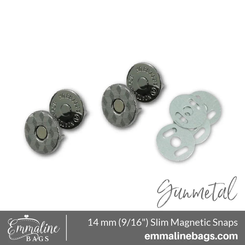 MAGNETIC SNAP CLOSURES: 9/16 SLIM GUNMETAL 