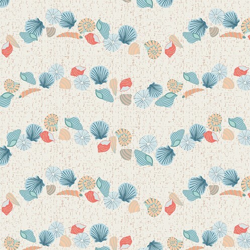 Cream Seashell Shores Gulf Breeze by Becca Plymale for Art Gallery Fabrics