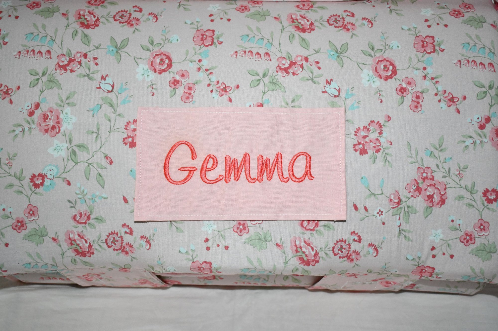 Abide Country Cottage Rose Floral Flower Kids Batting Nap Mat with a Light Pink Minky Dot Blanket
