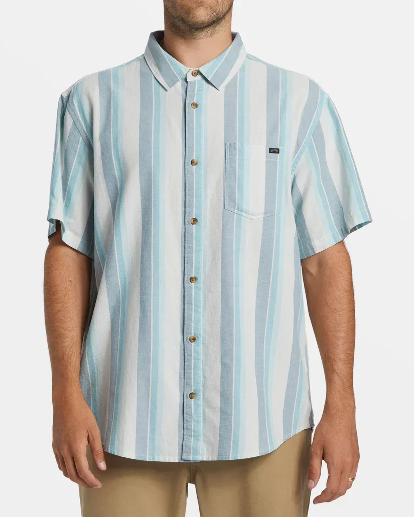 Billabong All Day Stripe SS Woven Dusty Navy - 196329447838