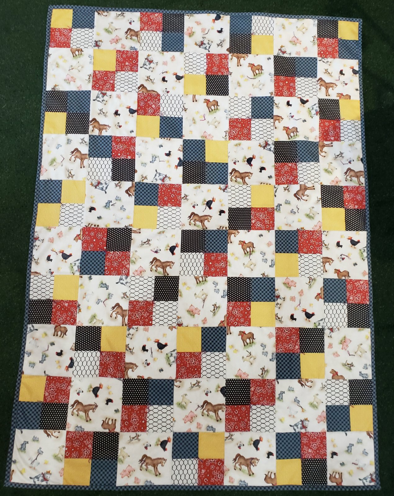 Show Me Cuddle 4Patch Baby Quilt Barn Buddies 6561647426003