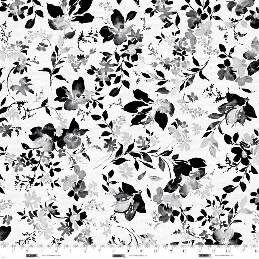 Garden Whispers Watercolor Floral 118in wideback- Off-White