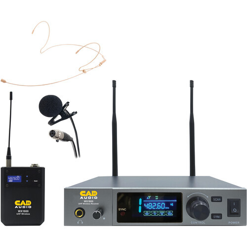 CAD WX1800BP Wireless Microphone System with Lavalier, Headset & Guitar Cable (550 to 590 MHz)