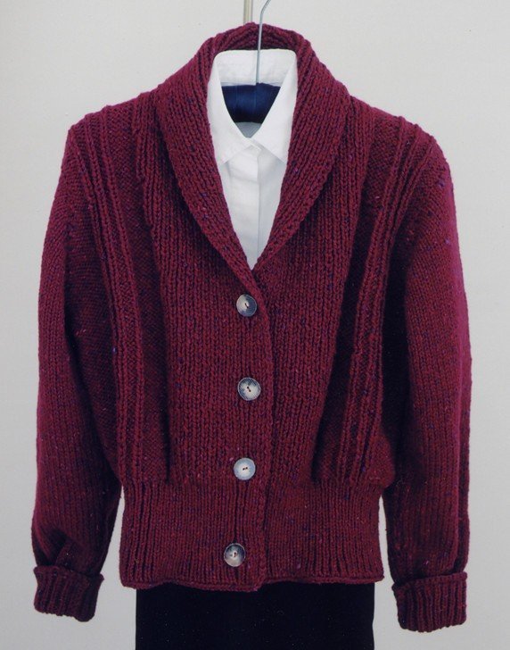 Bulky Weight Shawl Collar Cardigan Pattern by Mari Sweaters