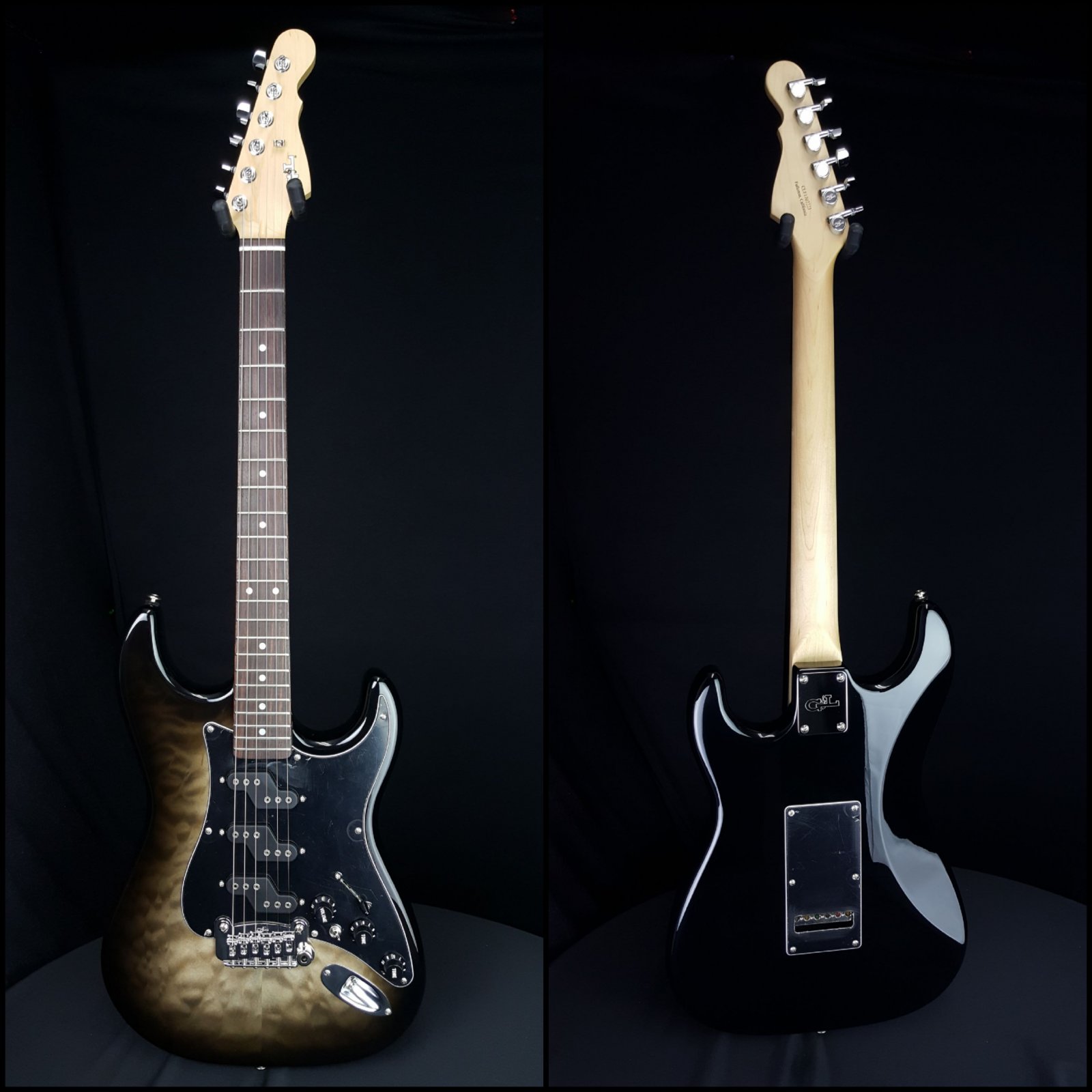 G&L Comanche Quilt Top Blackburst Guitar with Case