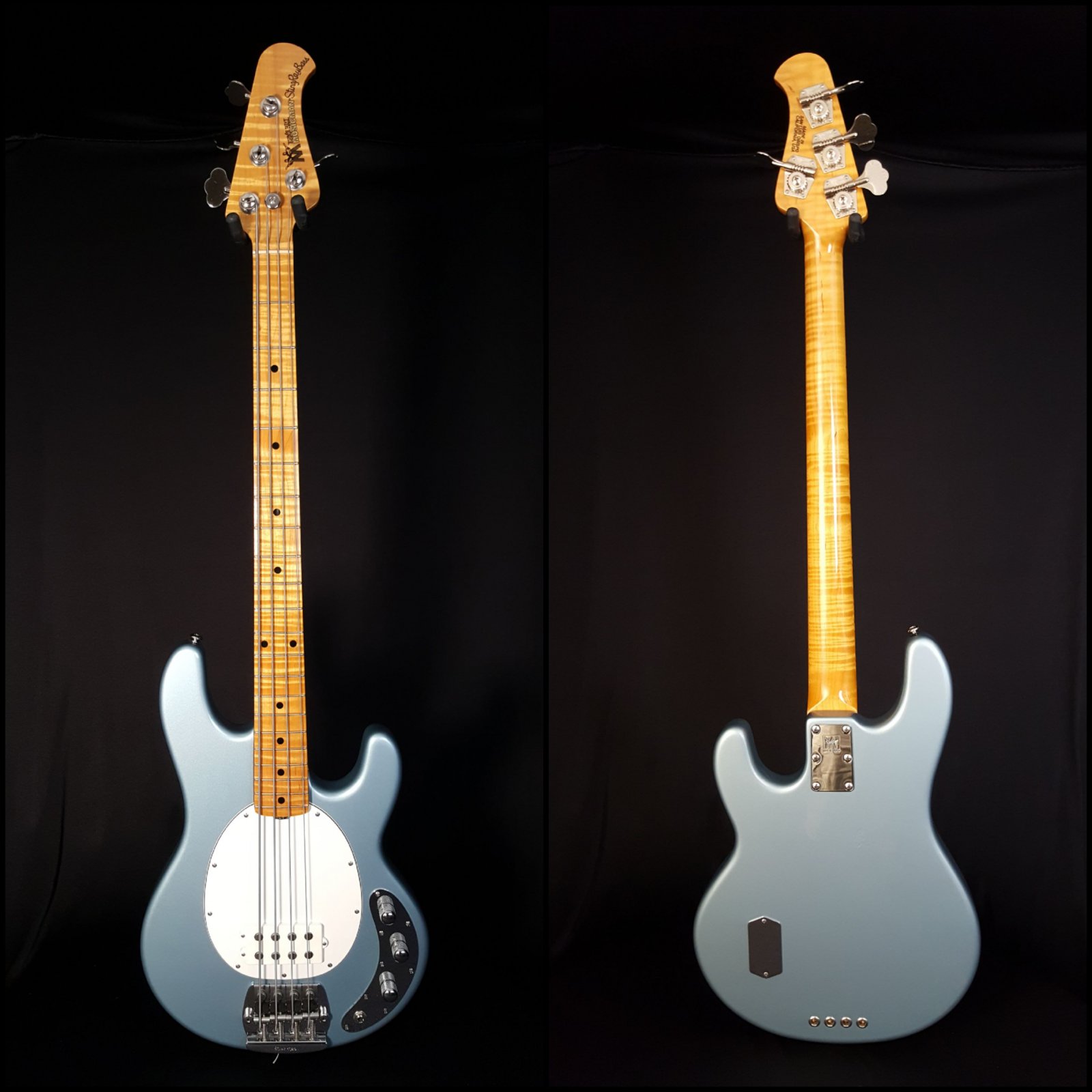 USED Music Man Stingray Classic 4 Flame Maple Neck w/OHSC 8.6 lbs