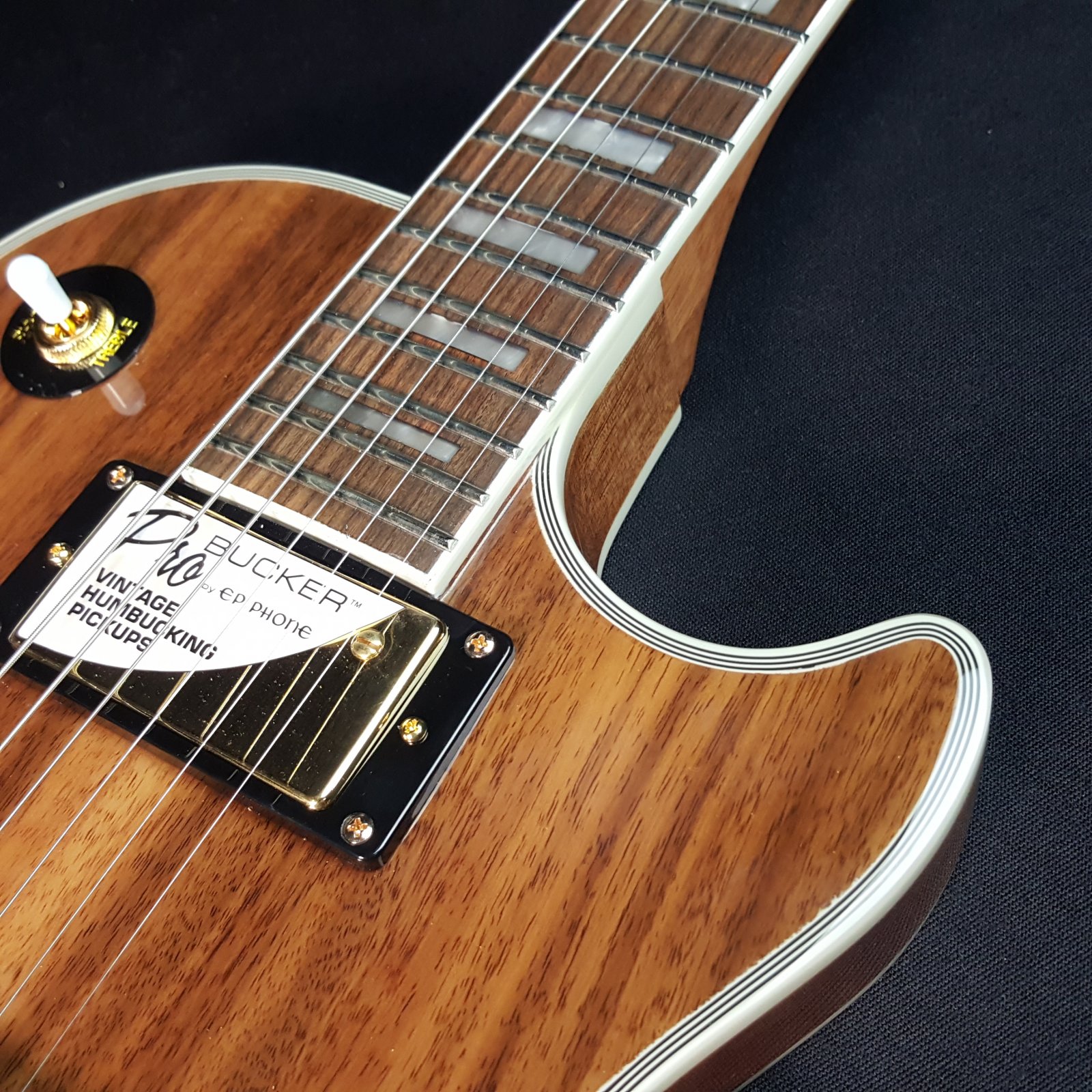ギター Epiphone Les Paul Custom Pro koa Epiphone Les Paul Custom Pro Koa Electric Guitar - Natural