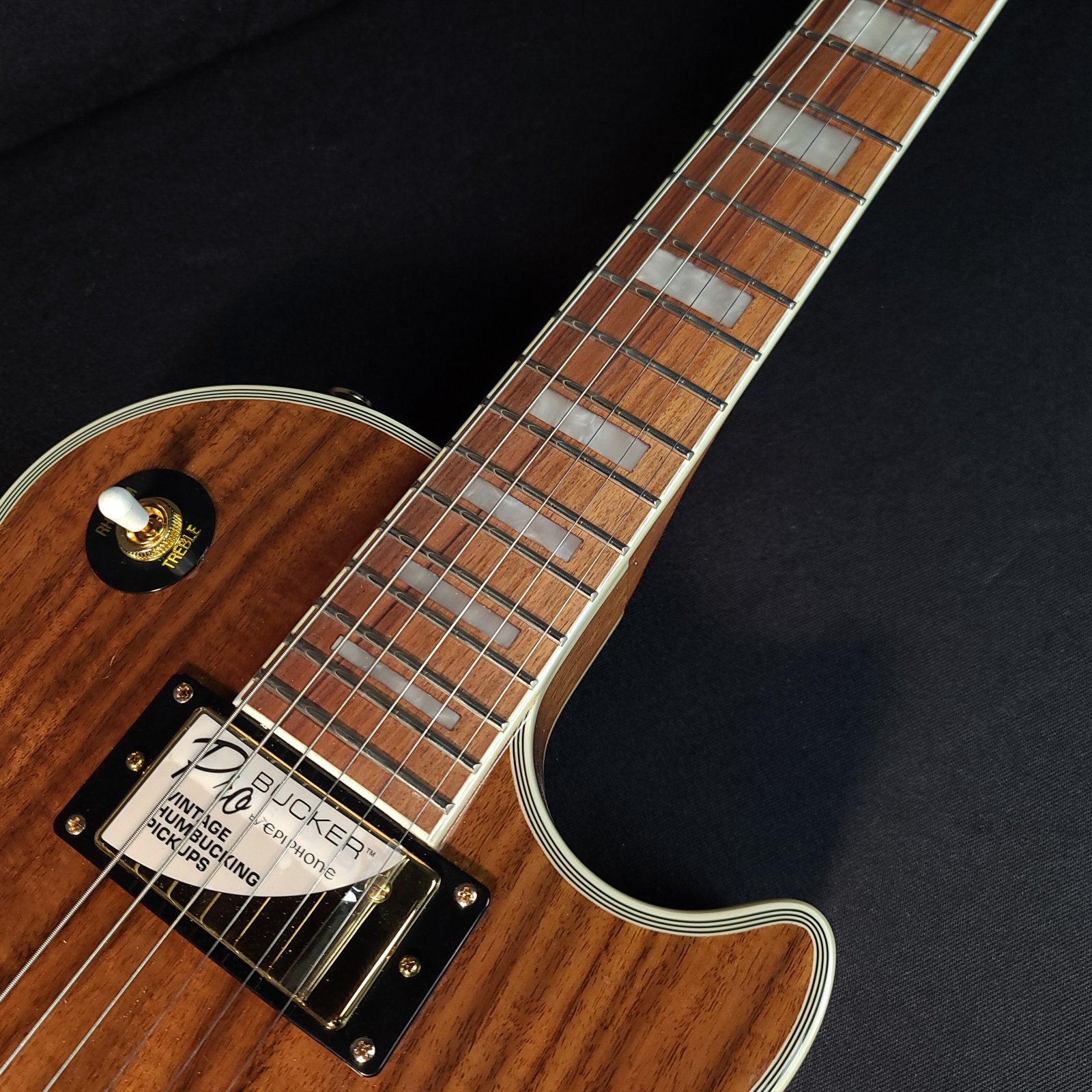 ギター Epiphone Les Paul Custom Pro koa Epiphone Les Paul Custom Koa Electric Guitar Natural