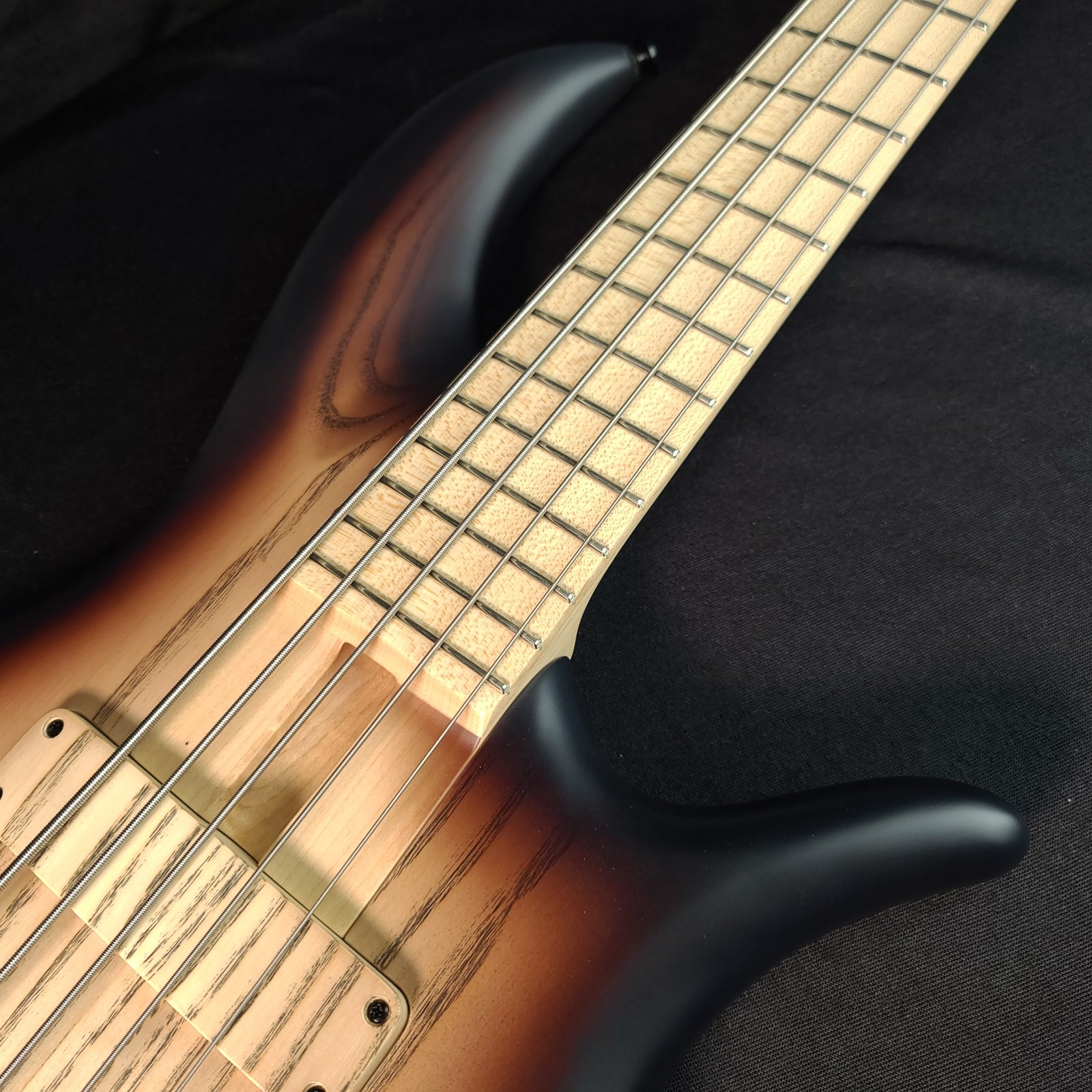 F Bass BN5 Brown Burst Satin Ash 5 String Bass with Bag