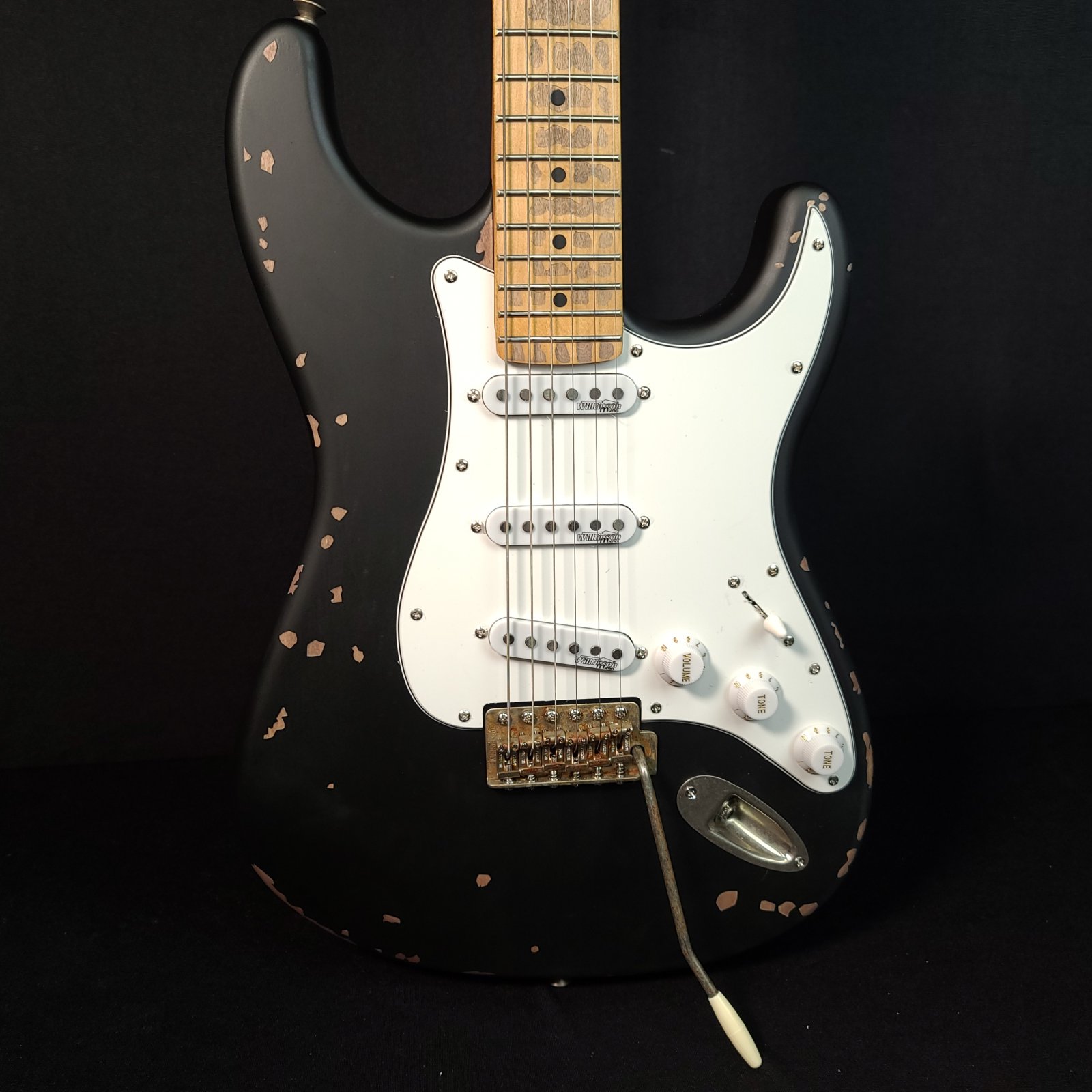 Vintage V6MRBK SSS Icon Aged Relic Electric Guitar Black