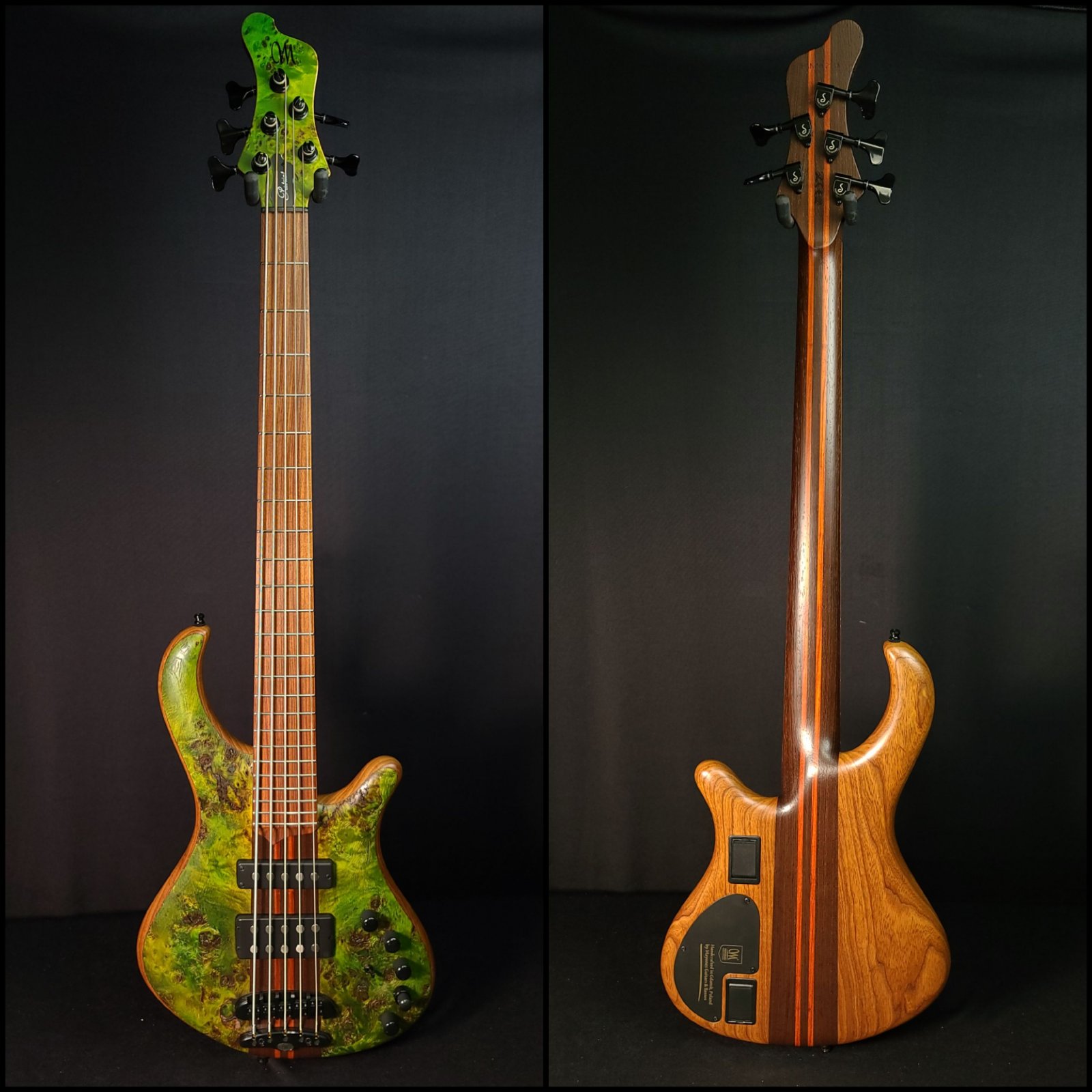 Mayones Patriot Custom Tank 5 String Bass Infinite Green Raw