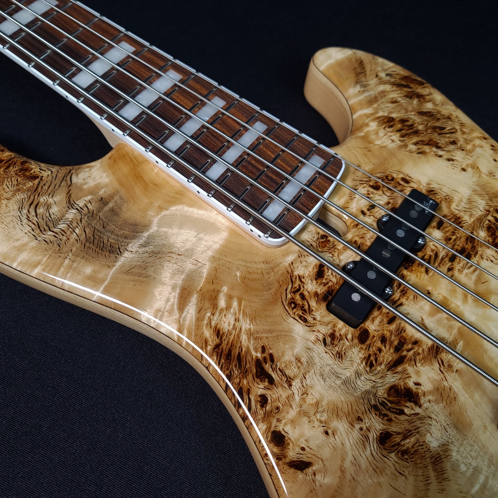 Mayones Jabba Custom 5 String Natural Bass AAA Eye Poplar