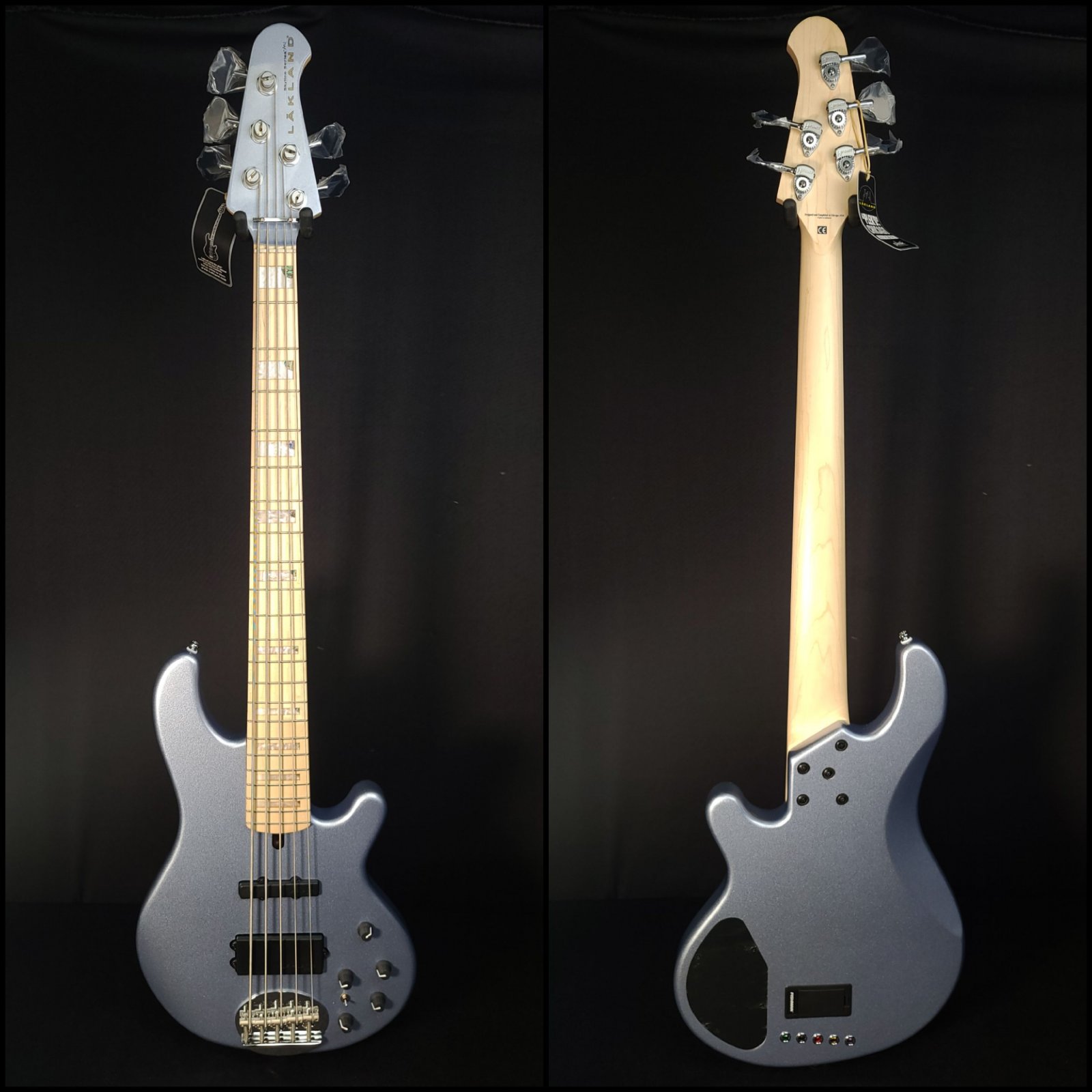 Lakland 55-02 Custom Skyline Ice Blue 5 String Bass, Matching