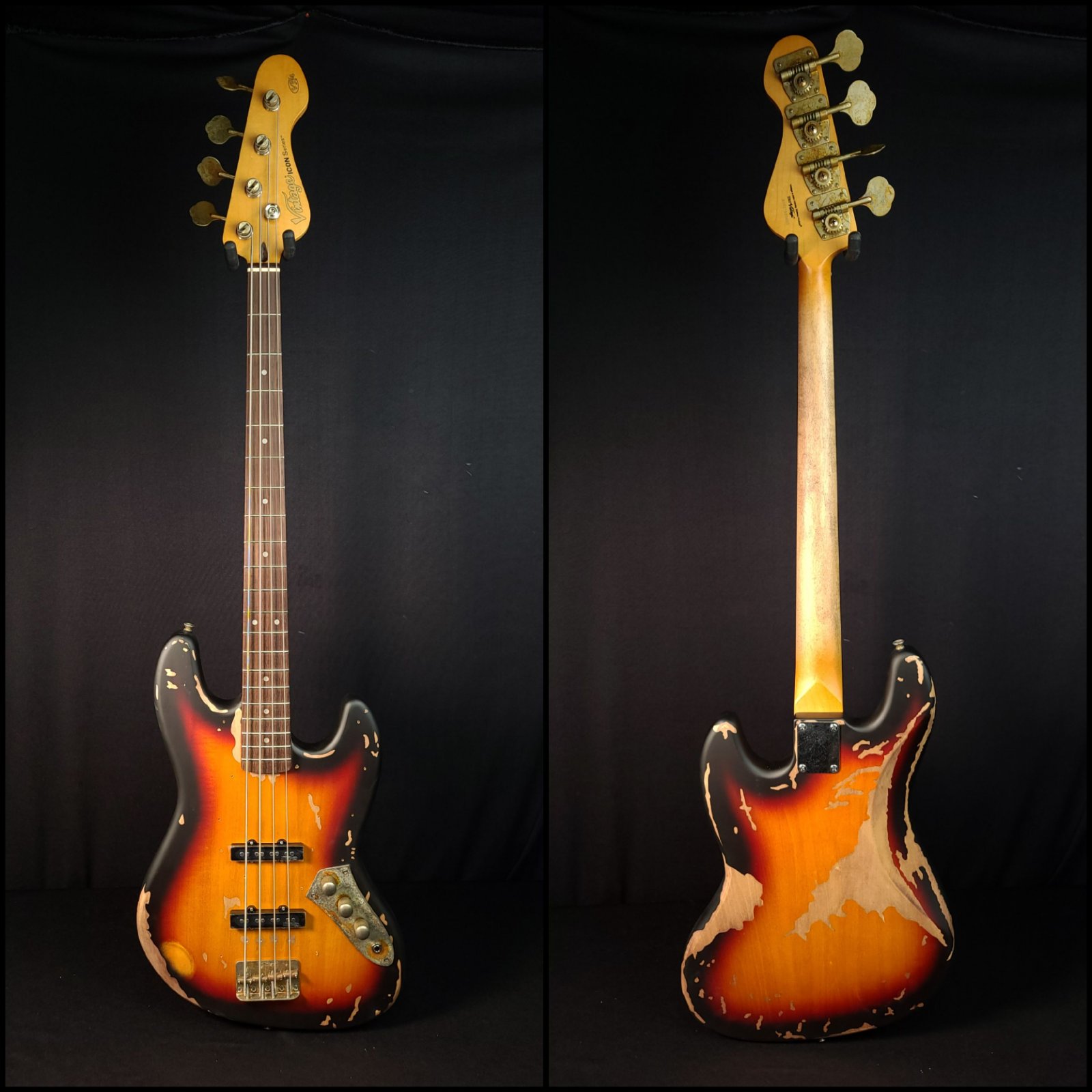 Vintage V74MR Icon Distressed JP 4 String Bass - 5051548035875