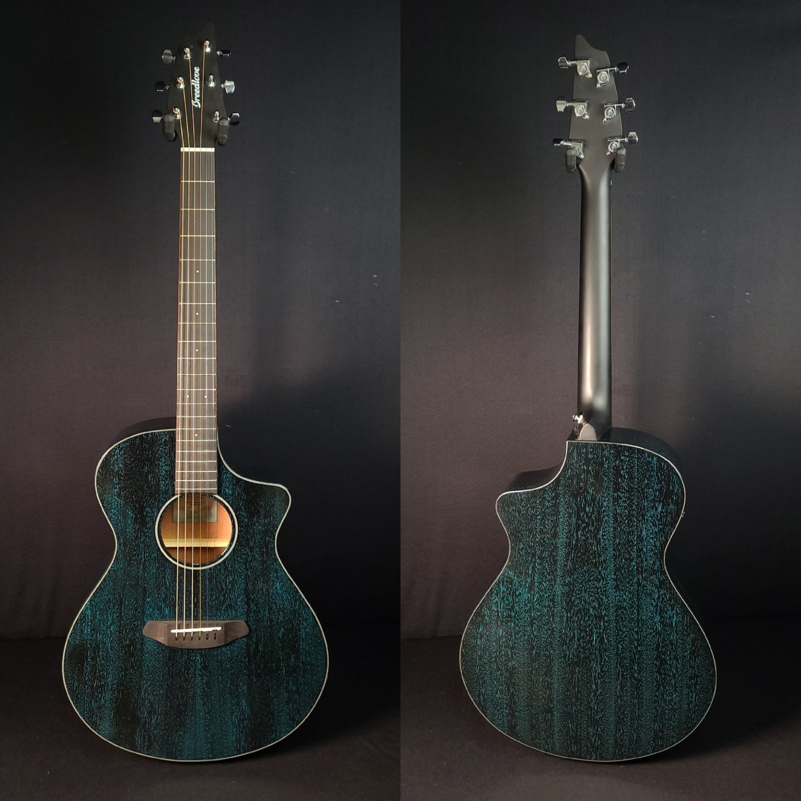 Breedlove Rainforest S Concert Midnight Blue Cutaway