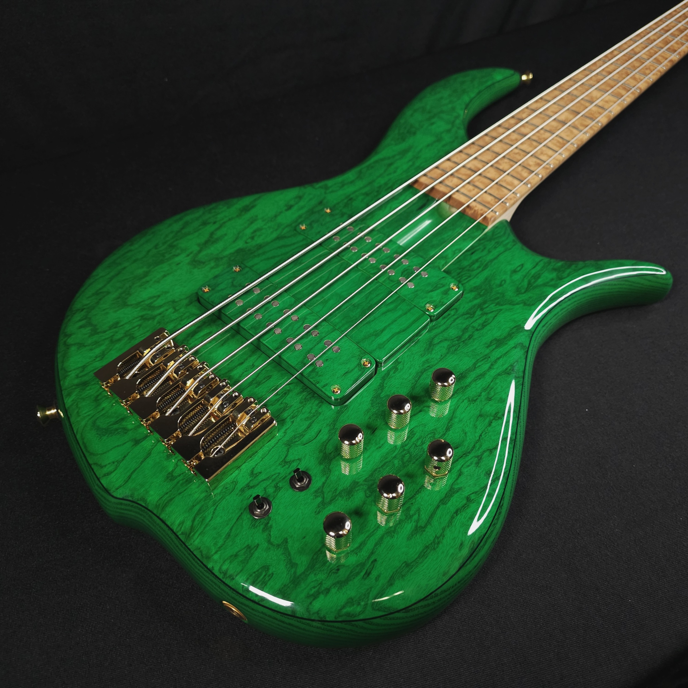 Mint F Bass Deluxe BN5 5-String Bass Transparent Green w/Luxury Gig Bag