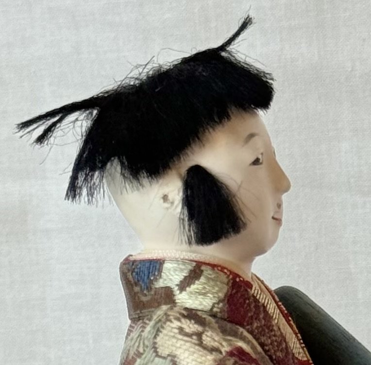 ✴︎ひな人形✴︎ Antique Meiji Japanese Ningyo Doll Seated Hina Doll Brocade
