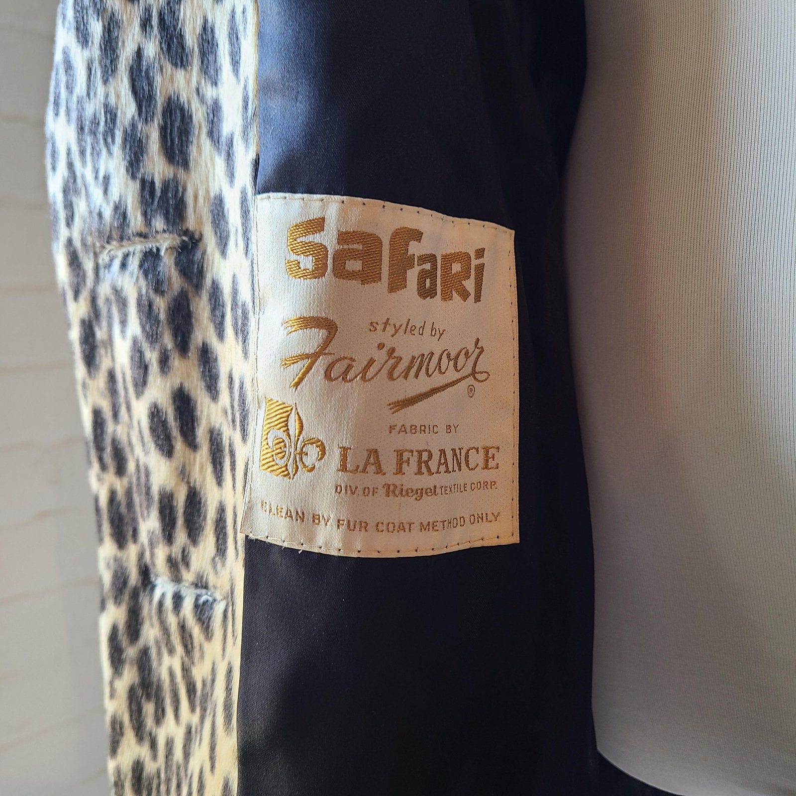 Vintage Late 1960s, Ocelot Animal Spotted Faux Fur Double