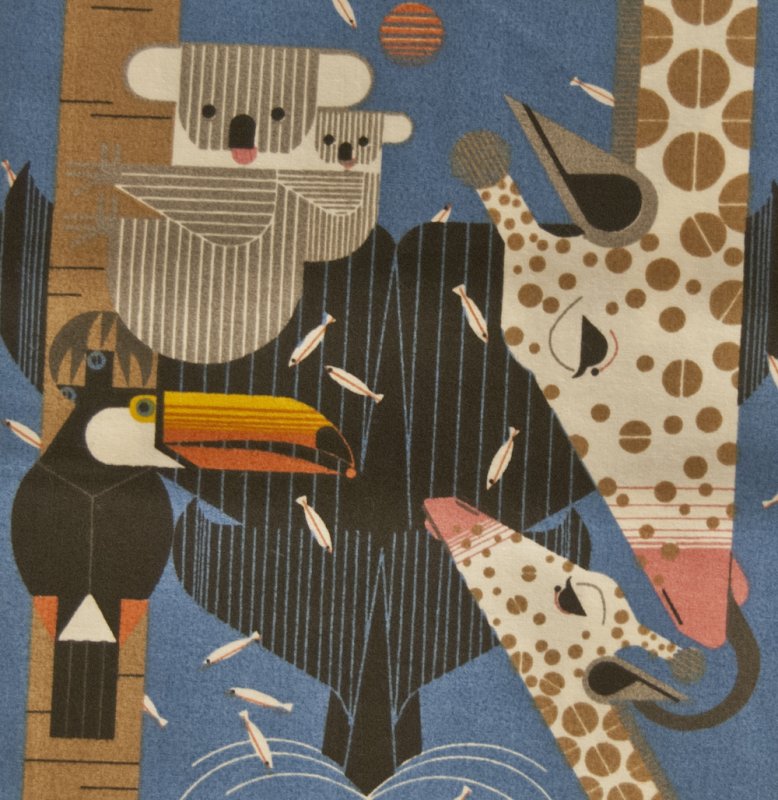 Charley Harper Zoo Babies Organic Quilting Cotton Quilt Fabric Panel CHB24