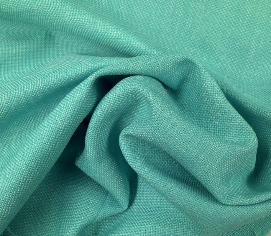 Solid Turquoise Blue Linen Texture Solid Famous Maker Acrylic Soft Outdoor Fabric SL018