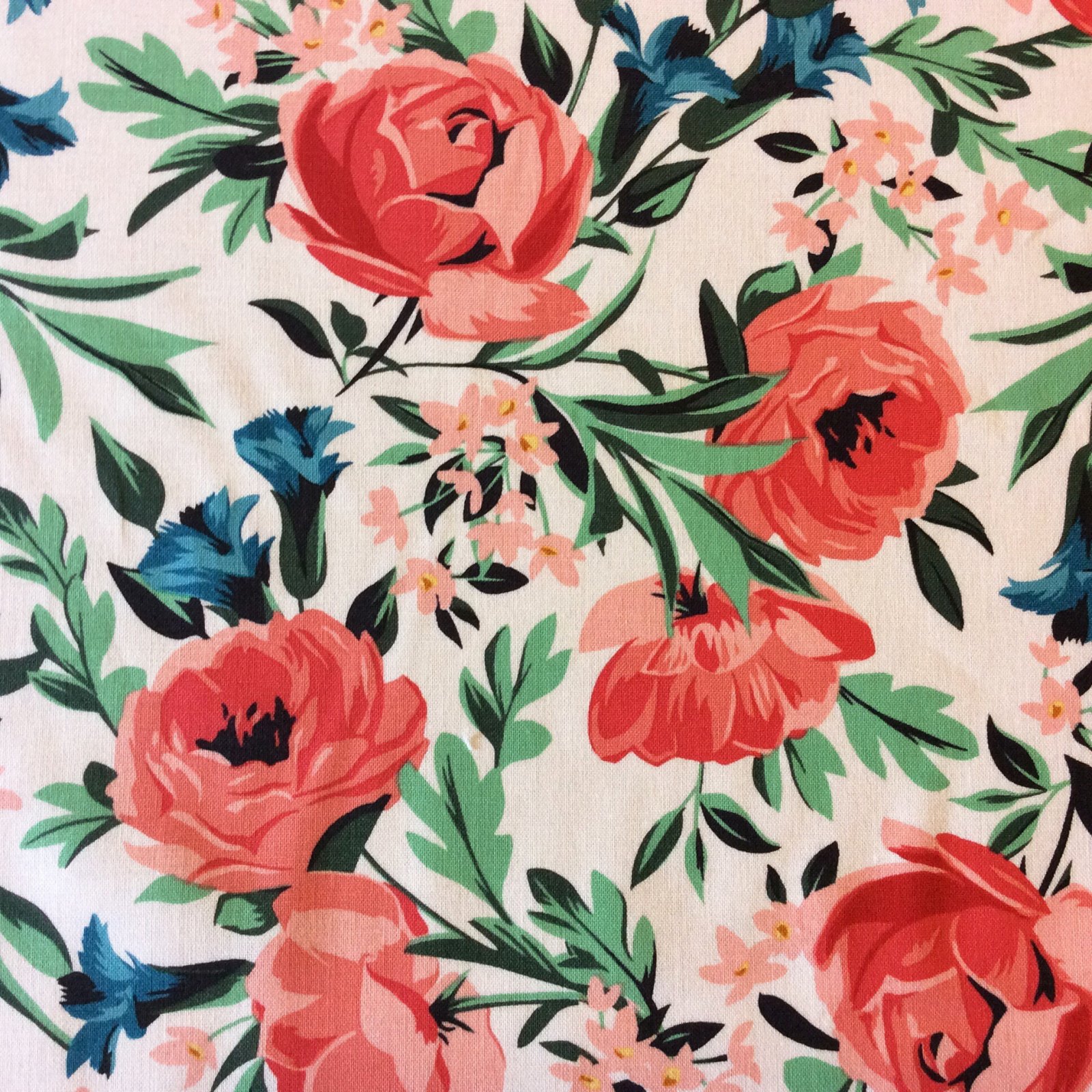 cabbage rose garden english flower bloom blossom floral cotton quilt