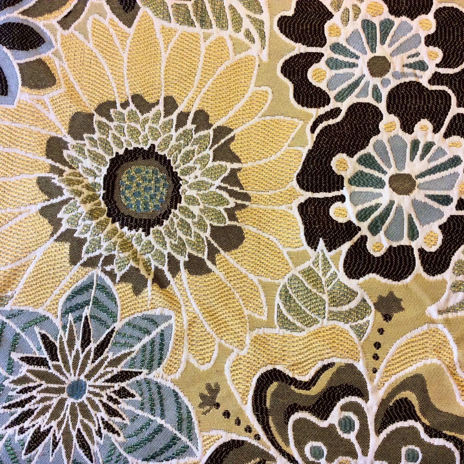 Floral Tapestry Garden Yellow Modern Upholstery Geo Home Decor Fabric