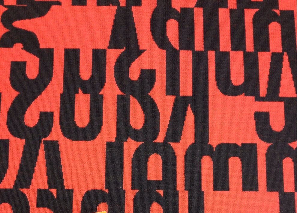 Dwell Mid Century Modern Collection Mid Century Modern Maharam Letters Gunnar Aagaard Andersen Red Graphic Heavy Weight Upholstery Fabric Bbl01 125 Per Yard